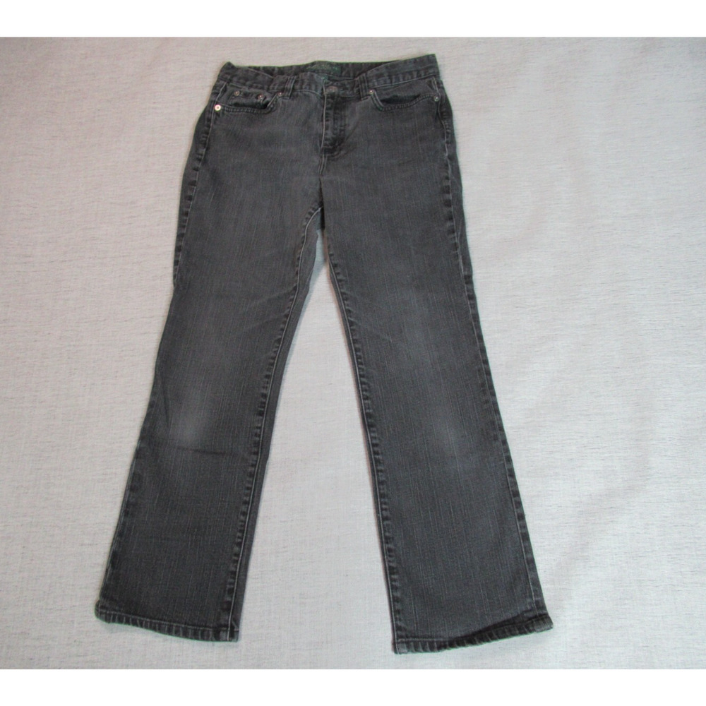 LRL Lauren Ralph Lauren Jeans Womens Size 6P Black Straight Momcore Grunge Punk